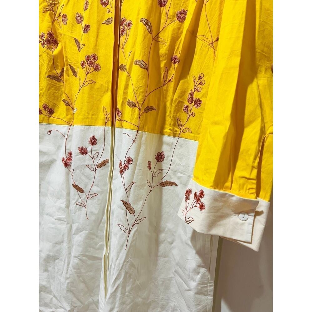 NWT❤️Samant Chauhan Embroidered Colorblock Shirt Dress szL - Picture 8 of 9